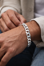 Pulseira Groumet 9mm Prata 925