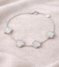 Women's White Mother-of-Pearl Clover Bracelet