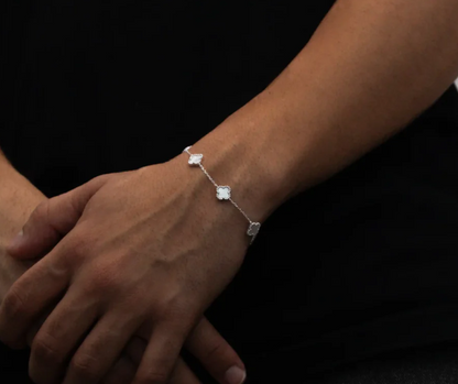 Pulseira 5 Trevos Madrepérola - Prata 925