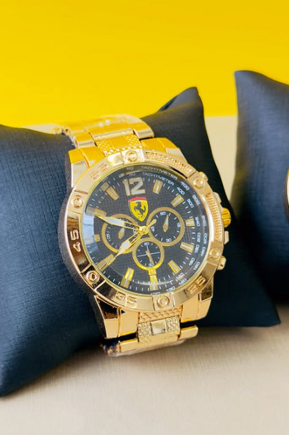 Relógio Ferrari Masculino Dourado Cronógrafo