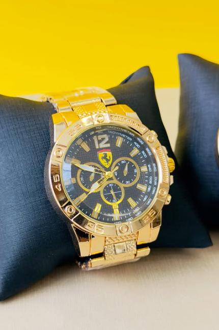 Relógio Ferrari Masculino Dourado Cronógrafo