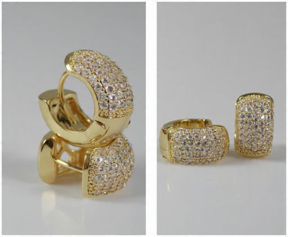 Brinco Dourado Cravejado