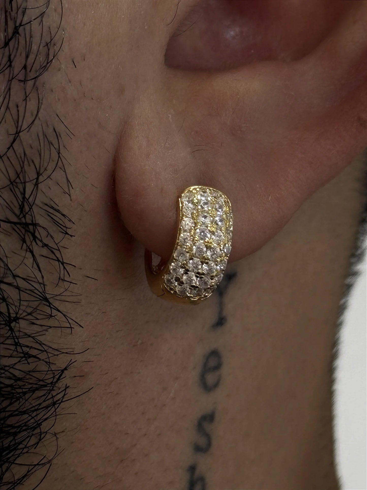 Brinco Dourado Cravejado