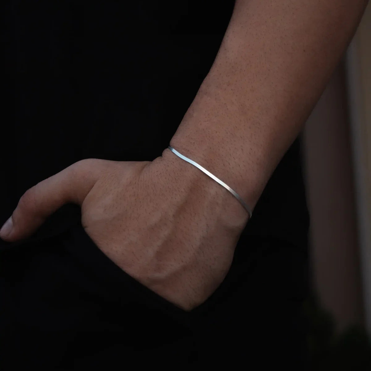 Laminated Bracelet 2mm - 18cm - 925 Sterling Silver